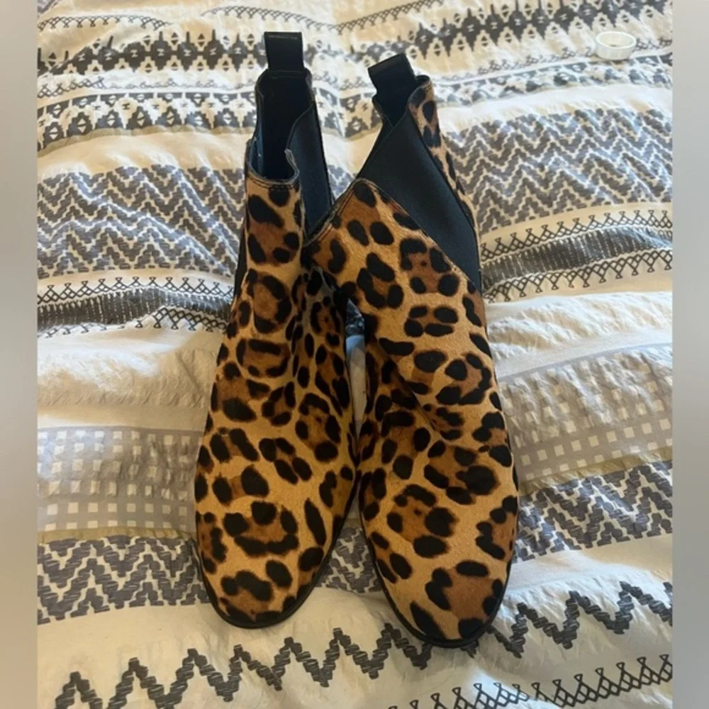 Worn Once Nine West Leopard Booties‎ Size 8 1/2